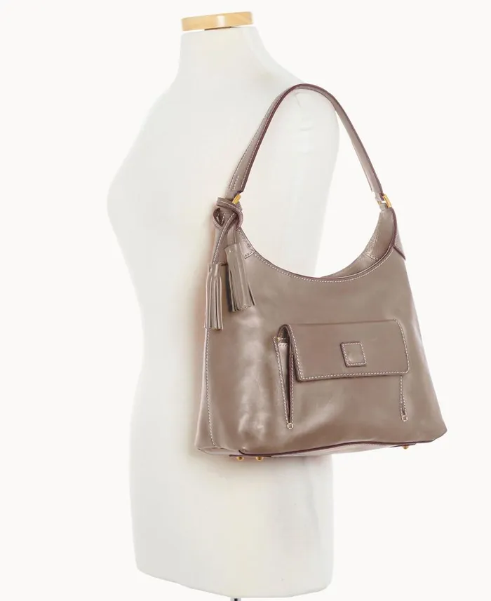 Florentine Small Hobo Light Taupe Woman Dooney and Bourke Shoulder Bags Florentine Small Hobo Light Taupe Woman Dooney and Bourke Shoulder Bags