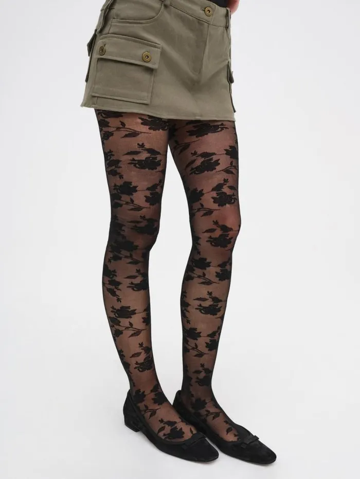 For Love and Lemons Accessories Floral Knit Tights Black 8211 Women For Love and Lemons Accessories Floral Knit Tights Black 8211 Women