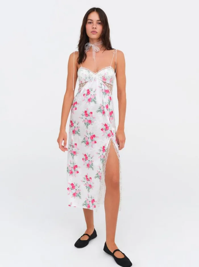 For Love and Lemons Dresses Babys Breath Midi Slip Dress White 8211 Women