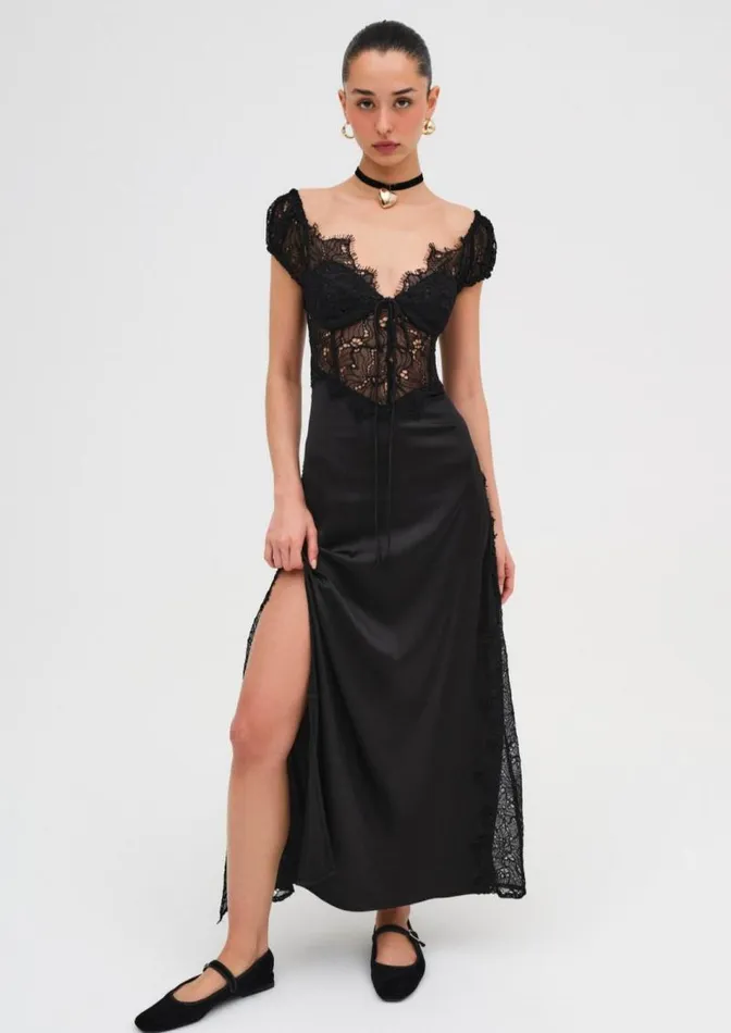 For Love and Lemons Dresses Casey Maxi Dress Black 8211 Women