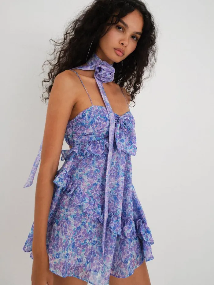 For Love and Lemons Dresses Debbie Mini Dress Purple 8211 Women For Love and Lemons Dresses Debbie Mini Dress Purple 8211 Women