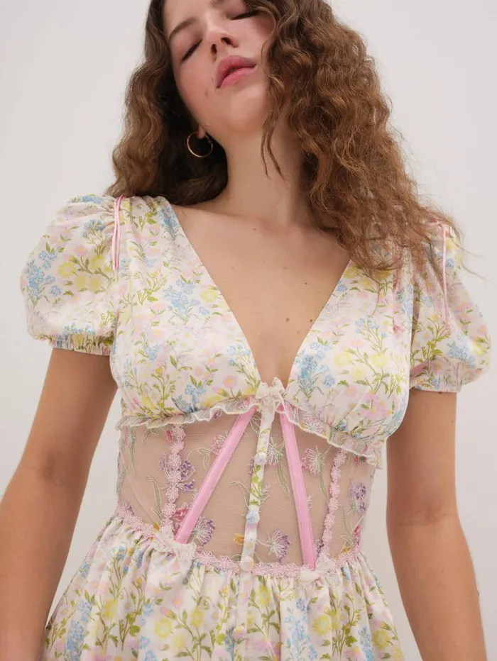 For Love and Lemons Dresses Glitter Garden Cap Sleeve Slip Dress Multi 8211 Women For Love and Lemons Dresses Glitter Garden Cap Sleeve Slip Dress Multi 8211 Women