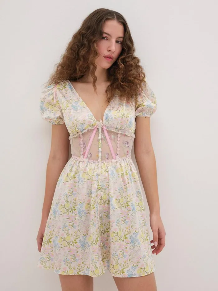 For Love and Lemons Dresses Glitter Garden Cap Sleeve Slip Dress Multi 8211 Women For Love and Lemons Dresses Glitter Garden Cap Sleeve Slip Dress Multi 8211 Women