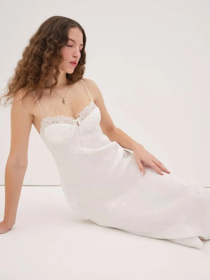 For Love and Lemons Dresses Lola Midi Slip Dress White 8211 Women For Love and Lemons Dresses Lola Midi Slip Dress White 8211 Women
