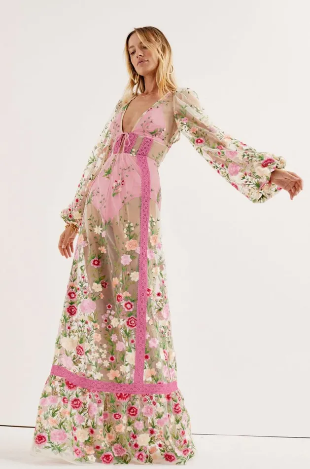 For Love and Lemons Dresses Luna Maxi Dress Pink 8211 Women For Love and Lemons Dresses Luna Maxi Dress Pink 8211 Women
