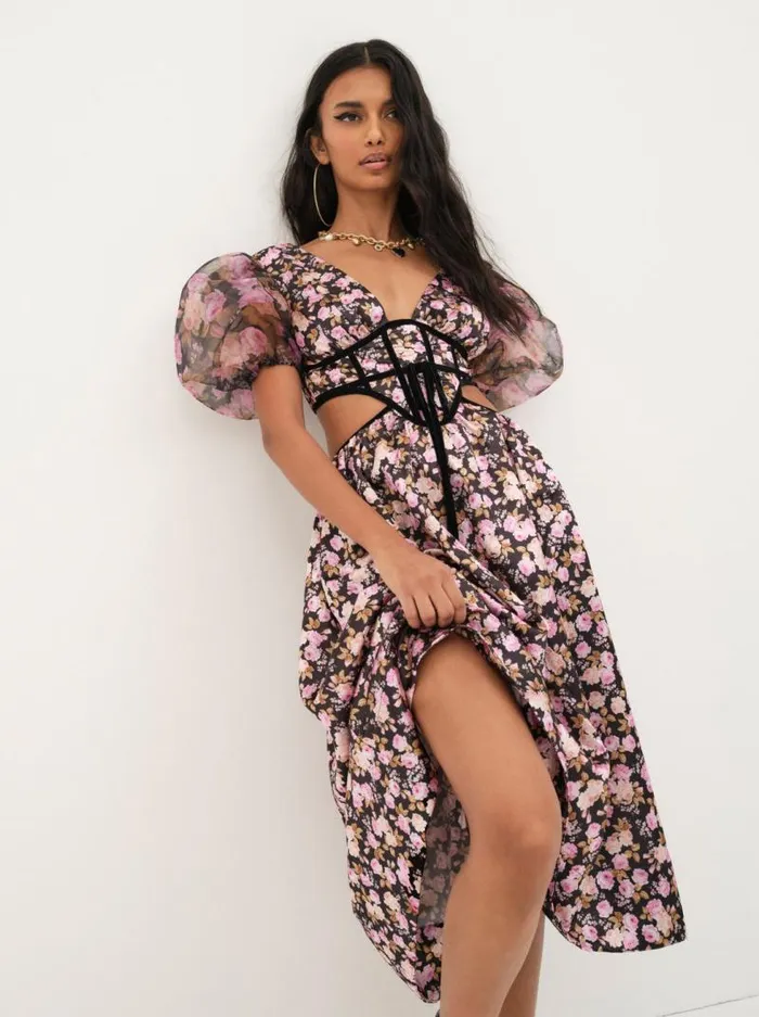 For Love and Lemons Dresses Maddison Midi Dress Black 8211 Women