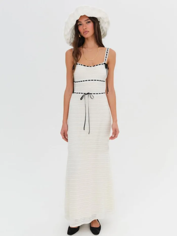 For Love and Lemons Dresses Mayfair Crochet Maxi Dress Ivory 8211 Women