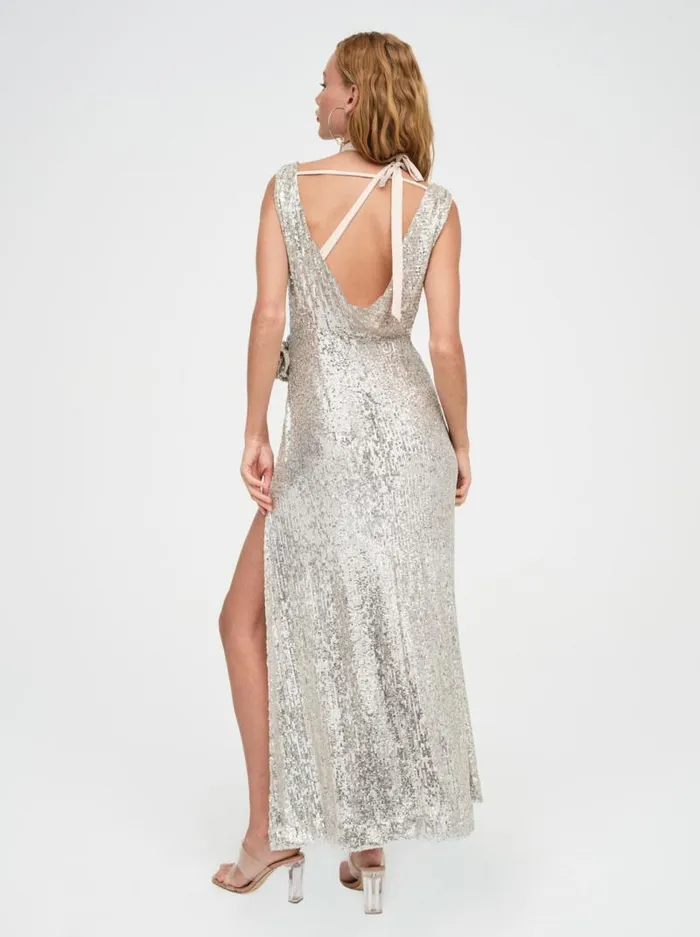 For Love and Lemons Dresses Tia Maxi Dress Silver 8211 Women For Love and Lemons Dresses Tia Maxi Dress Silver 8211 Women