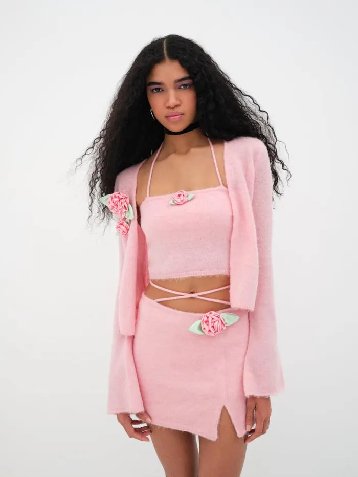 For Love and Lemons Knitwear Savannah Skirt Pink 8211 Women For Love and Lemons Knitwear Savannah Skirt Pink 8211 Women