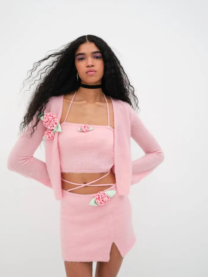 For Love and Lemons Knitwear Savannah Skirt Pink 8211 Women For Love and Lemons Knitwear Savannah Skirt Pink 8211 Women