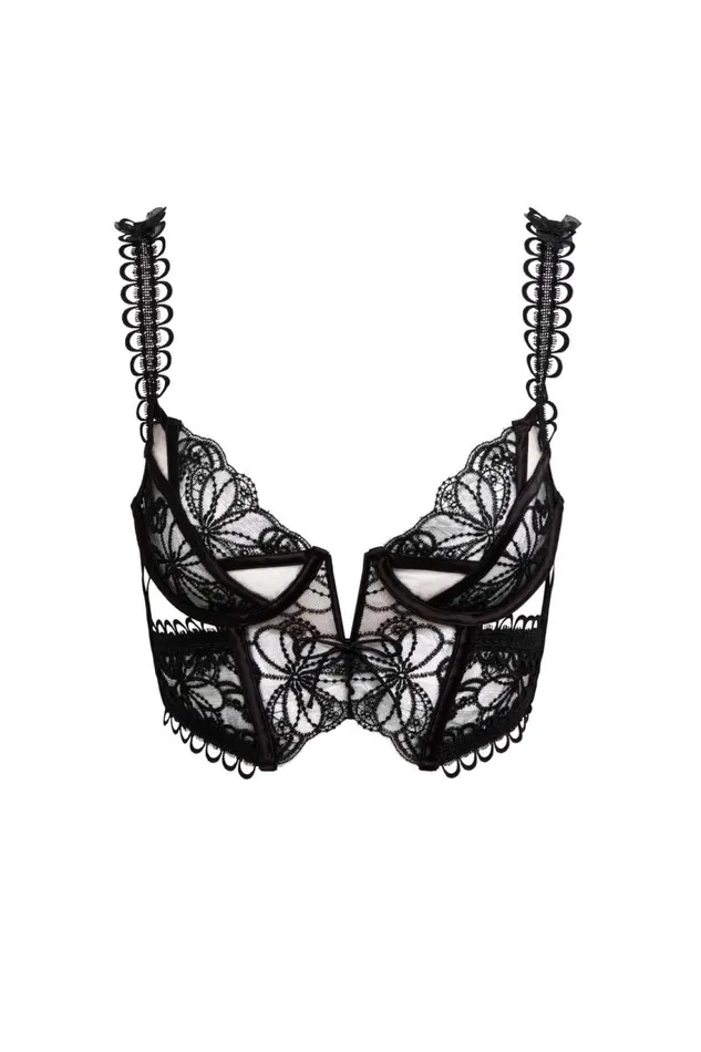 For Love and Lemons Lingerie Swirly Floral Embroidered Bustier Black 8211 Women For Love and Lemons Lingerie Swirly Floral Embroidered Bustier Black 8211 Women