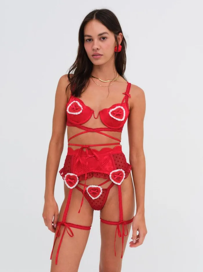For Love and Lemons Lingerie Velma Garter Belt Red 8211 Women For Love and Lemons Lingerie Velma Garter Belt Red 8211 Women