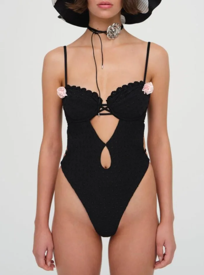 For Love and Lemons Swim Clove One Piece Swimsuit Black 8211 Women