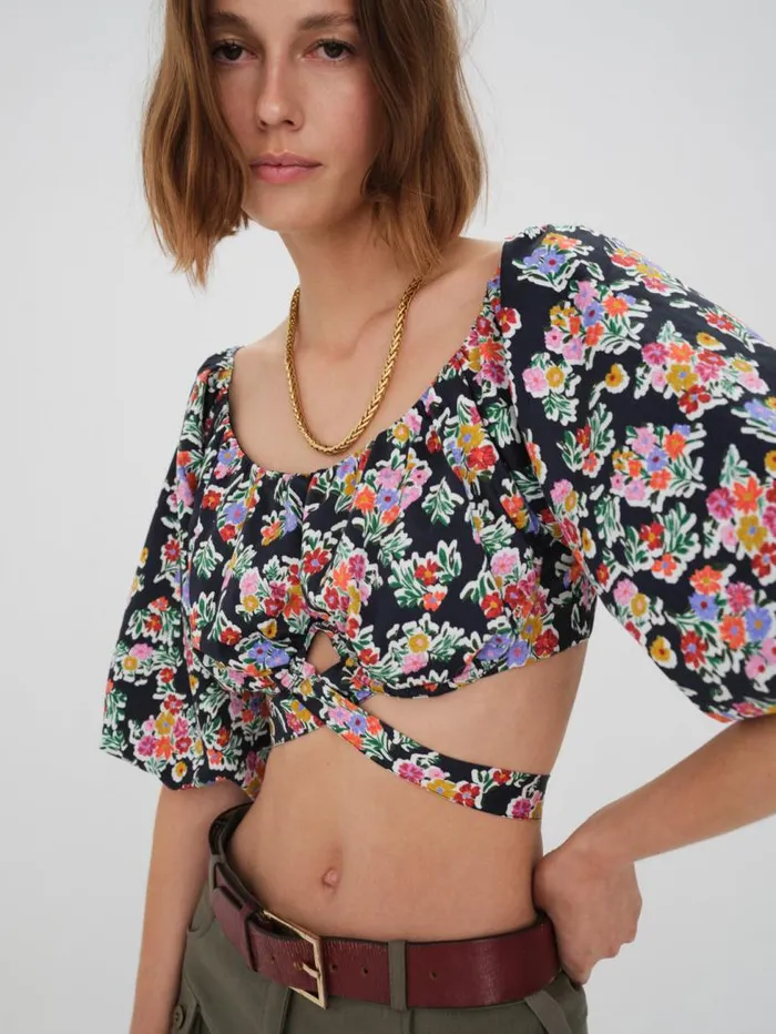 For Love and Lemons Tops Tate Crop Top Multi 8211 Women