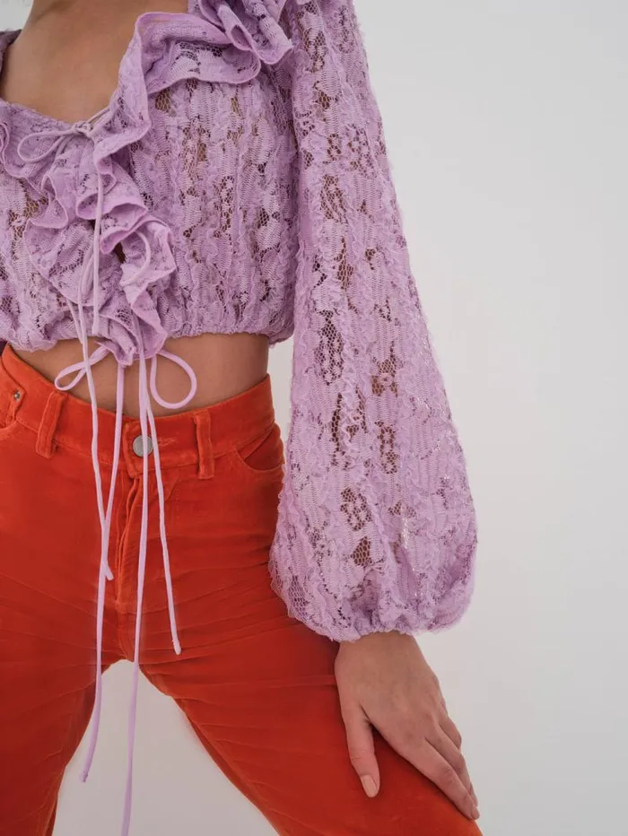 For Love and Lemons Tops Tatiana Blouse Purple 8211 Women For Love and Lemons Tops Tatiana Blouse Purple 8211 Women