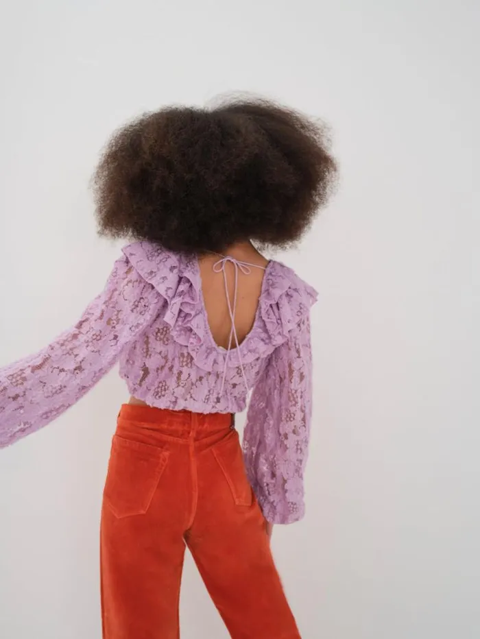 For Love and Lemons Tops Tatiana Blouse Purple 8211 Women For Love and Lemons Tops Tatiana Blouse Purple 8211 Women