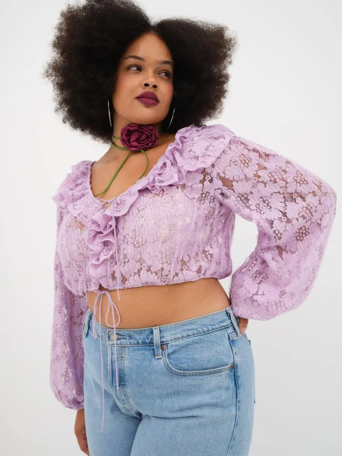For Love and Lemons Tops Tatiana Blouse Purple 8211 Women For Love and Lemons Tops Tatiana Blouse Purple 8211 Women