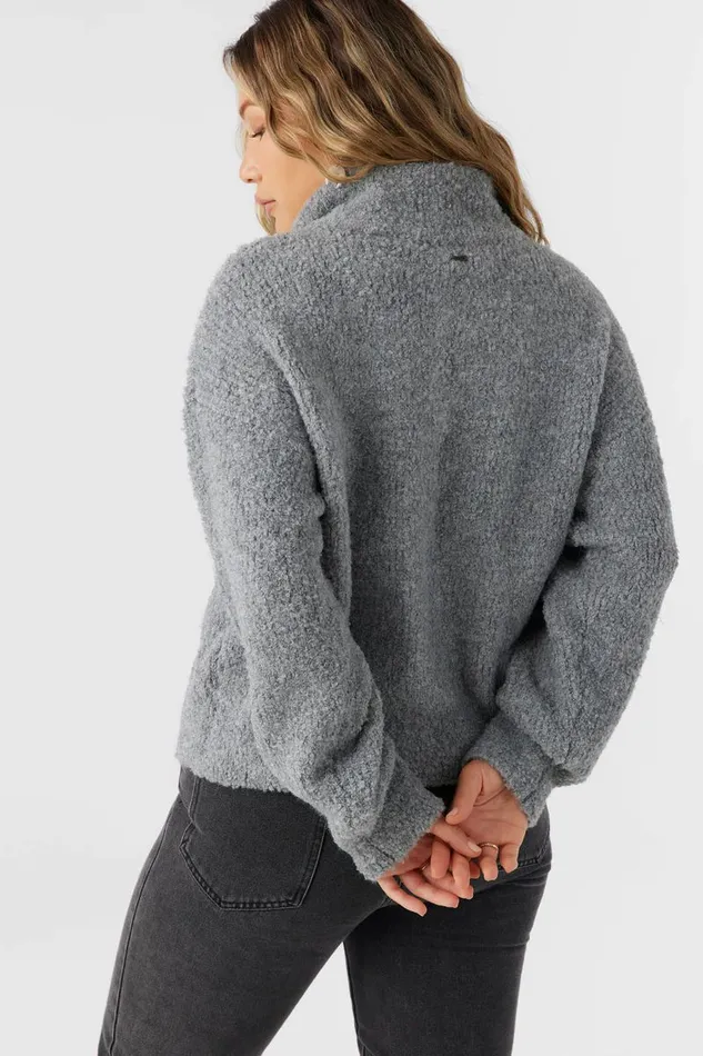 GEORGIANA MOCKNECK HALFZIP SWEATER Char Hthr Women O039NEILL Clothing