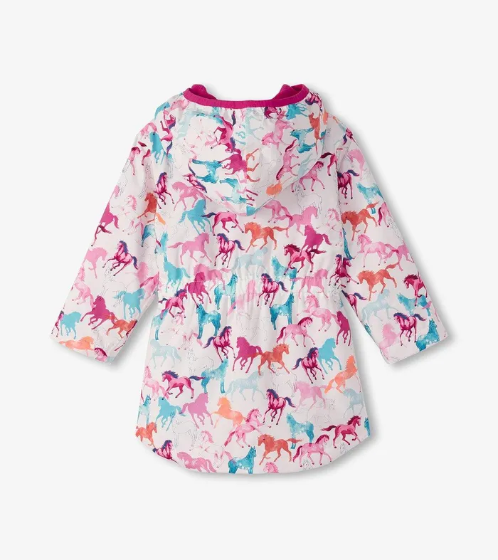Girls Magical Horses ZipUp Lightweight Rain Jacket Hatley
