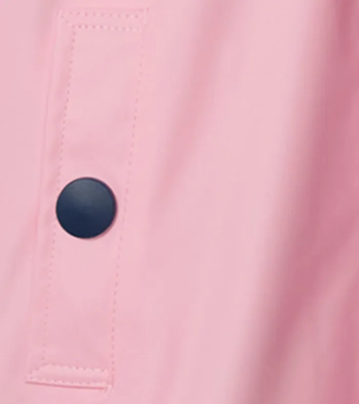 Girls Pink and Navy ButtonUp Rain Jacket Hatley
