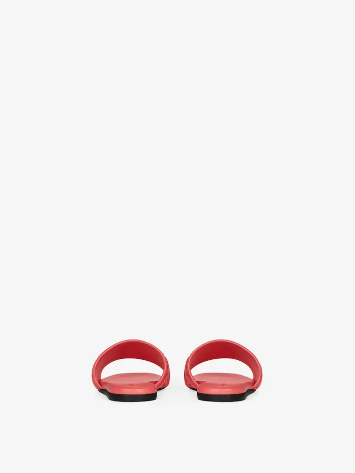 Givenchy 4G Flat Mules In 4G Cotton Towelling Coral Women Slides and Sandals Givenchy 4G Flat Mules In 4G Cotton Towelling Coral Women Slides and Sandals