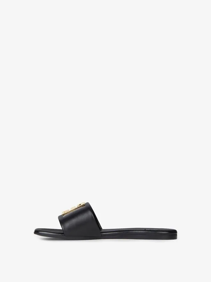 Givenchy 4G Flat Mules In Leather Black Women Slides and Sandals Givenchy 4G Flat Mules In Leather Black Women Slides and Sandals
