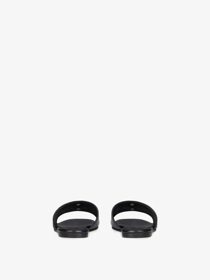 Givenchy 4G Flat Mules In Leather Black Women Slides and Sandals Givenchy 4G Flat Mules In Leather Black Women Slides and Sandals