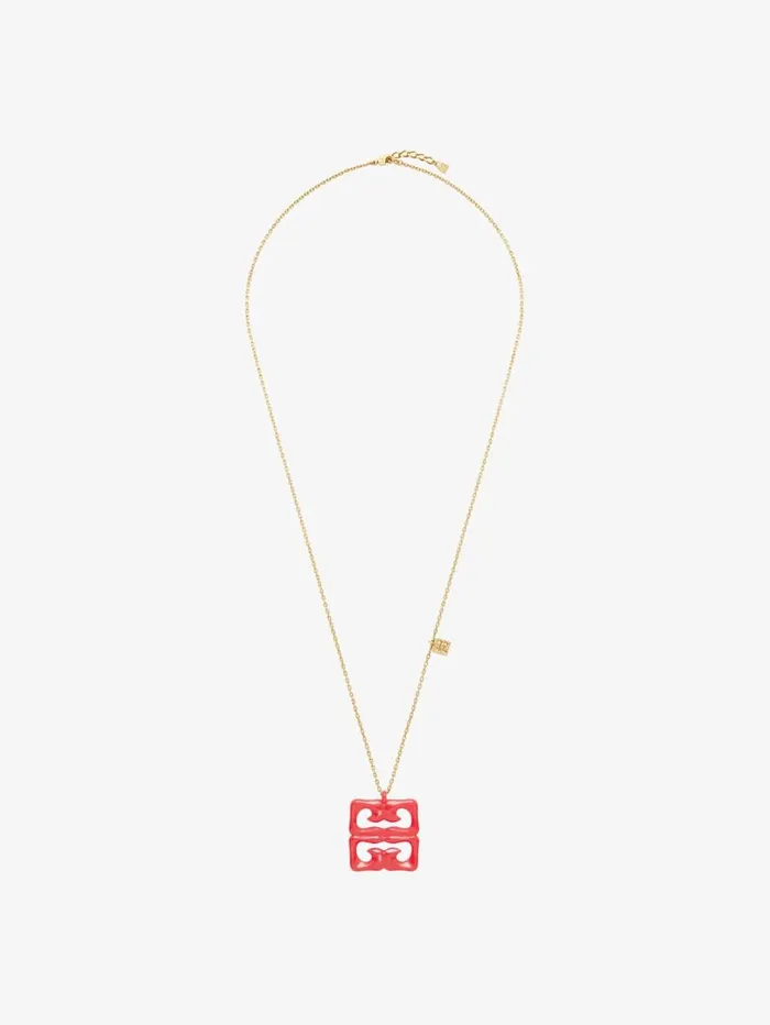 Givenchy 4G Liquid Necklace In Metal And Resin Coral Women Jewelry