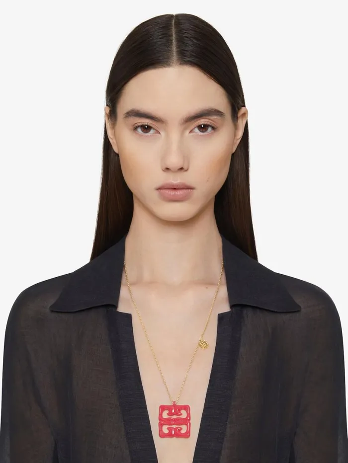 Givenchy 4G Liquid Necklace In Metal And Resin Coral Women Jewelry Givenchy 4G Liquid Necklace In Metal And Resin Coral Women Jewelry