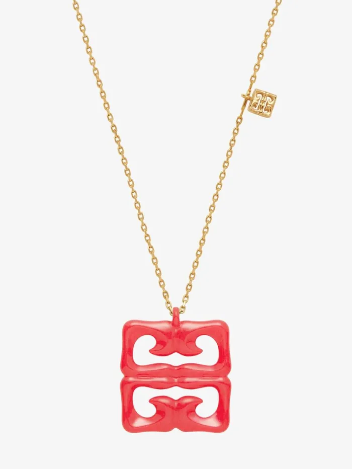 Givenchy 4G Liquid Necklace In Metal And Resin Coral Women Jewelry Givenchy 4G Liquid Necklace In Metal And Resin Coral Women Jewelry