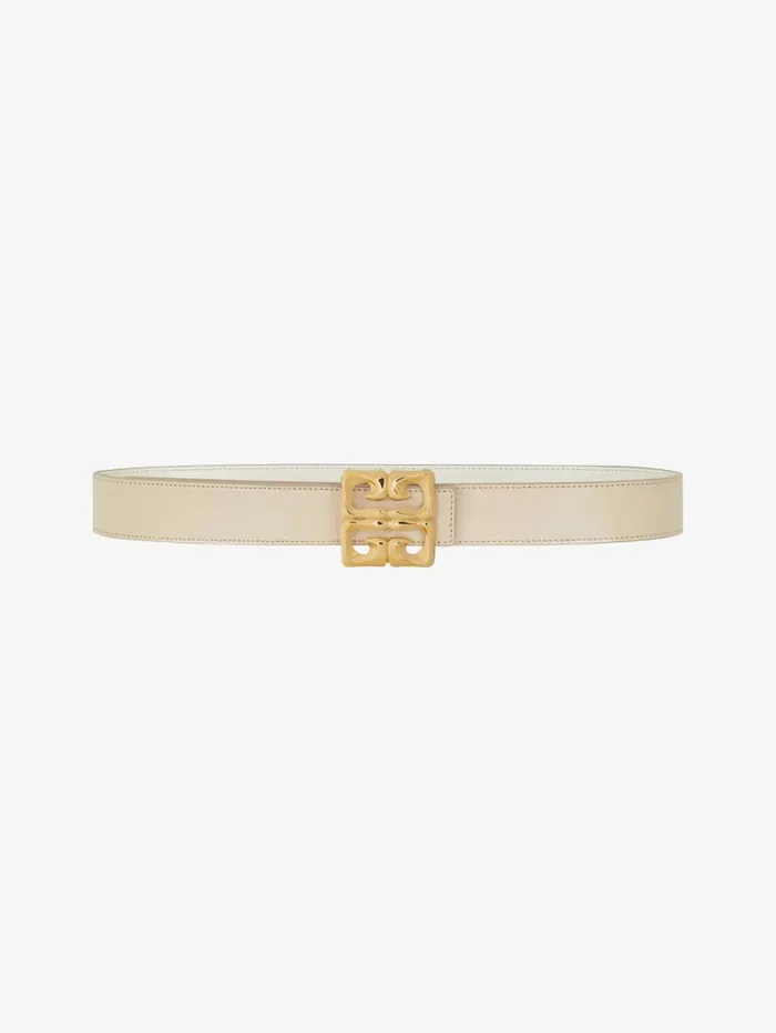 Givenchy 4G Liquid Reversible Belt In Box Leather Natural Beige Women Belts