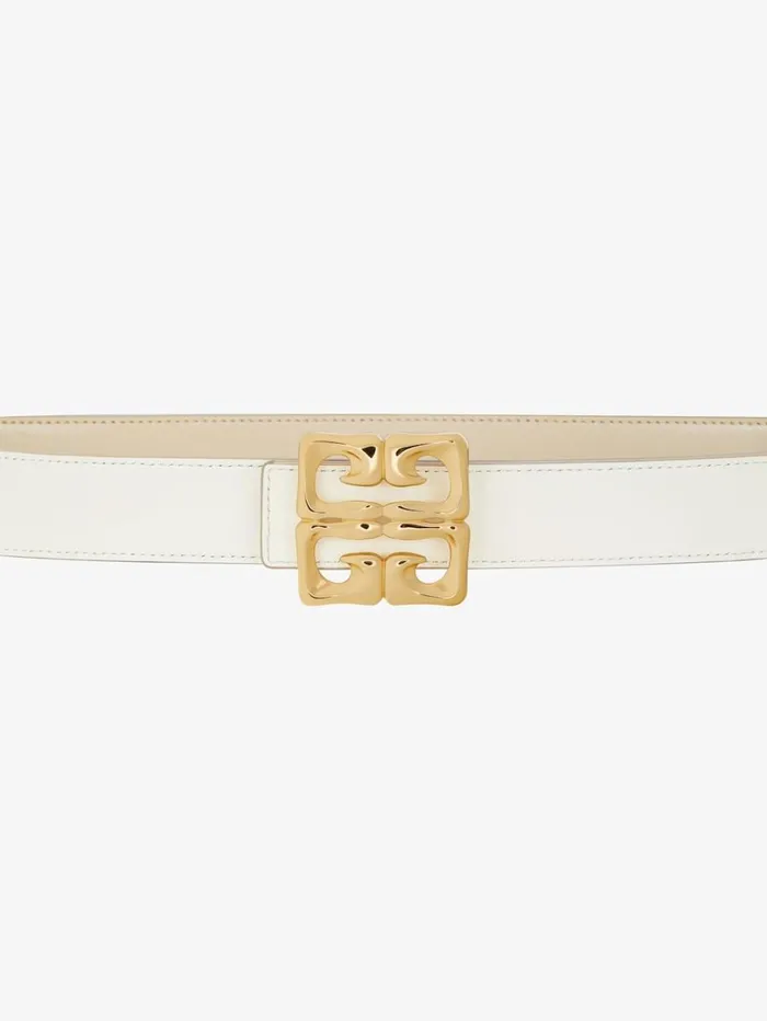 Givenchy 4G Liquid Reversible Belt In Box Leather Natural Beige Women Belts Givenchy 4G Liquid Reversible Belt In Box Leather Natural Beige Women Belts