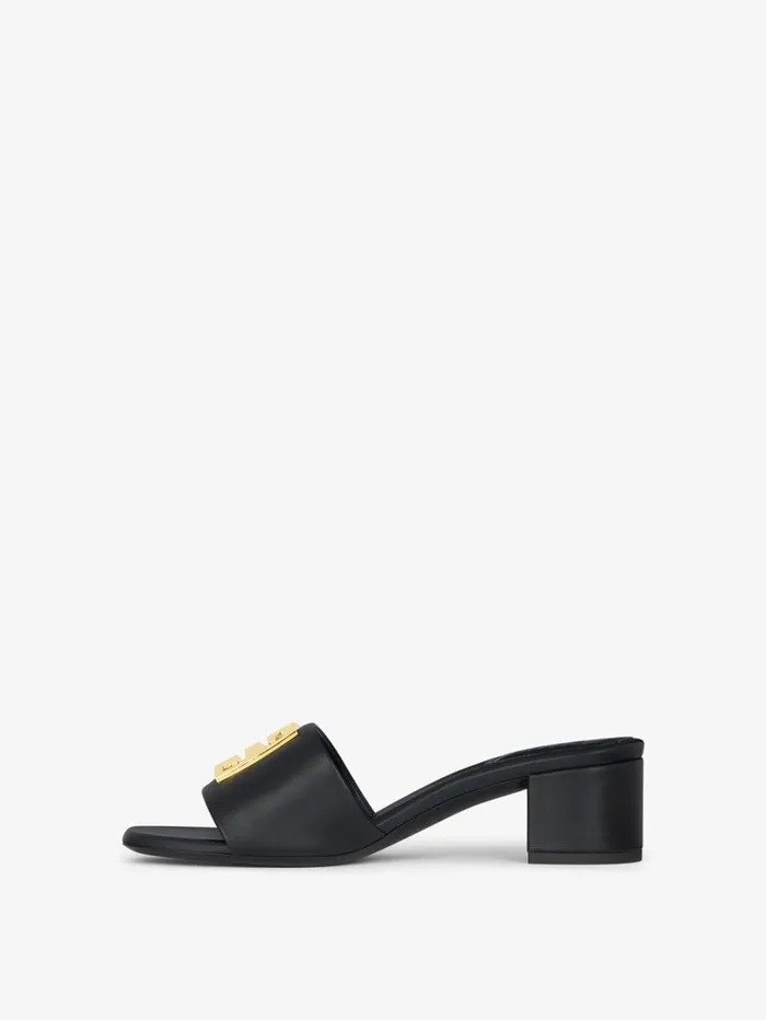 Givenchy 4G Mules In Leather Black Women Slides and Sandals Givenchy 4G Mules In Leather Black Women Slides and Sandals