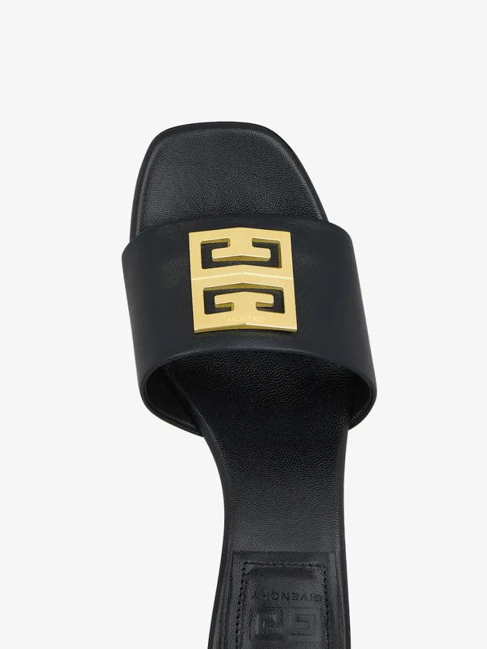 Givenchy 4G Mules In Leather Black Women Slides and Sandals Givenchy 4G Mules In Leather Black Women Slides and Sandals