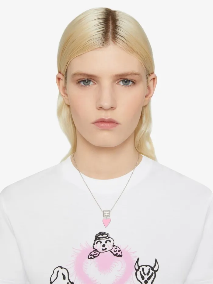 Givenchy 4G Necklace In Metal And Enamel Pinksilvery Women Jewelry Givenchy 4G Necklace In Metal And Enamel Pinksilvery Women Jewelry