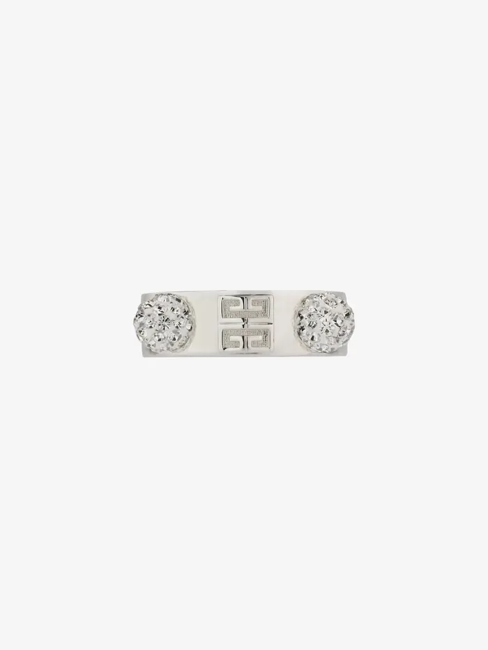 Givenchy 4G Ring In Metal With Crystals Silvery Women Jewelry