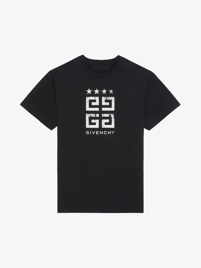 Givenchy 4G Stars Slim Fit Tshirt In Cotton Black Men TShirts