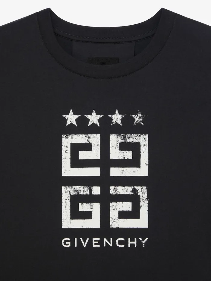 Givenchy 4G Stars Slim Fit Tshirt In Cotton Black Men TShirts