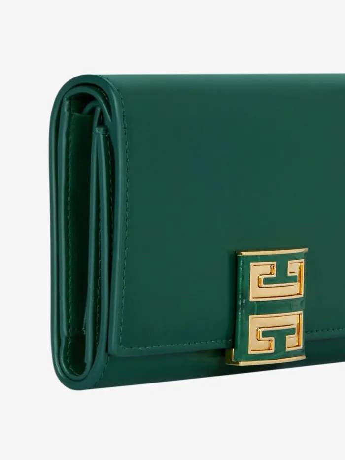 Givenchy 4G Wallet In Box Leather Emerald Green Women Wallets and Card Holders Givenchy 4G Wallet In Box Leather Emerald Green Women Wallets and Card Holders