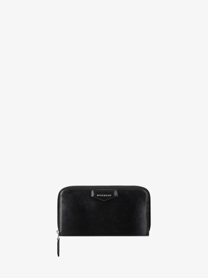 Givenchy Antigona Zipped Wallet In Box Leather Black Women Wallets and Card Holders Givenchy Antigona Zipped Wallet In Box Leather Black Women Wallets and Card Holders