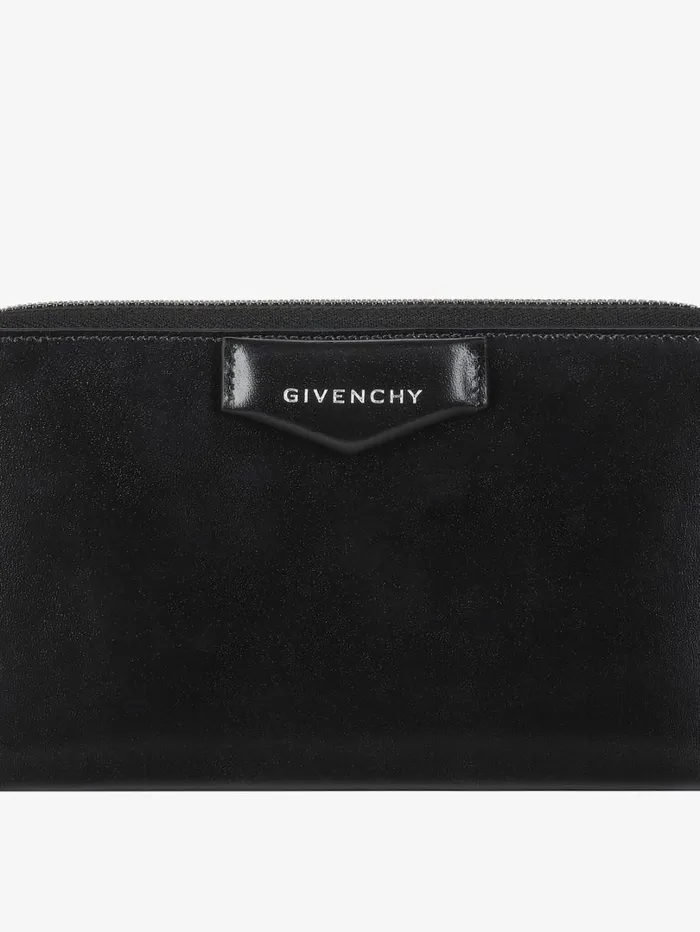 Givenchy Antigona Zipped Wallet In Box Leather Black Women Wallets and Card Holders Givenchy Antigona Zipped Wallet In Box Leather Black Women Wallets and Card Holders