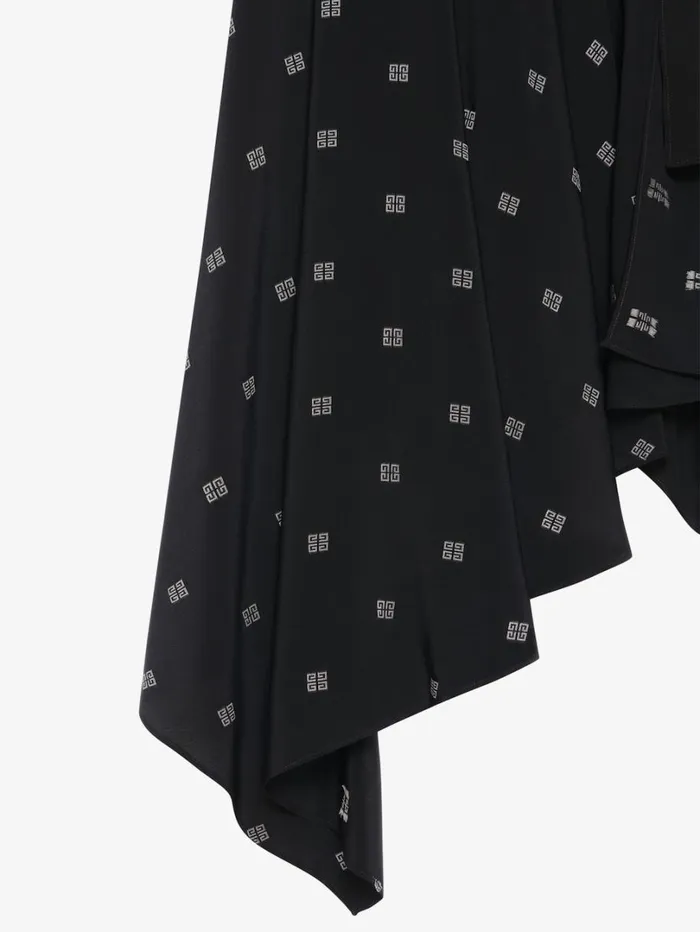 Givenchy Asymetric Skirt In 4G Silk Blacksilvery Women Skirts Givenchy Asymetric Skirt In 4G Silk Blacksilvery Women Skirts
