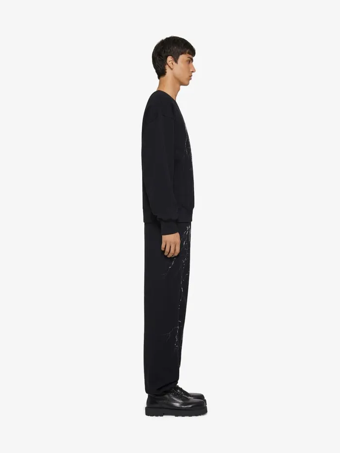 Givenchy Boxy Fit Sweatshirt In Fleece With Reflective Artwork Black Men Sweatshirts and Hoodies Givenchy Boxy Fit Sweatshirt In Fleece With Reflective Artwork Black Men Sweatshirts and Hoodies