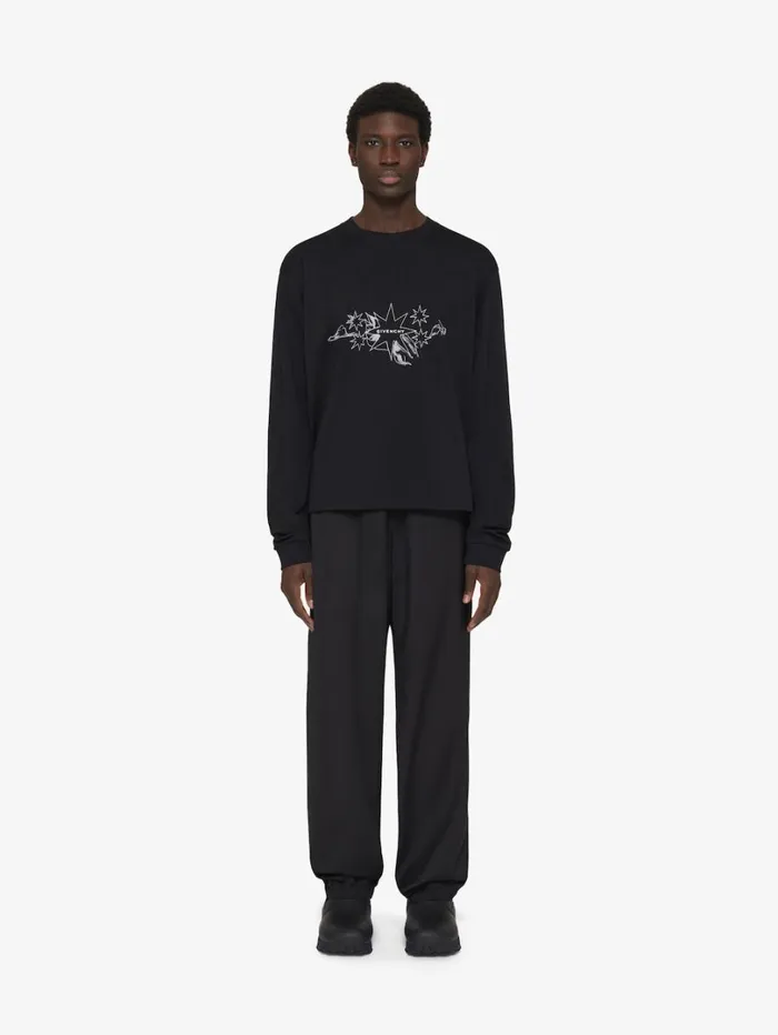 Givenchy Boxy Fit Tshirt In Cotton GIVENCHY Tarot Black Men TShirts