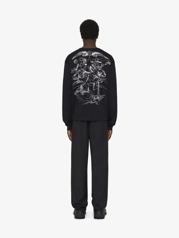 Givenchy Boxy Fit Tshirt In Cotton GIVENCHY Tarot Black Men TShirts