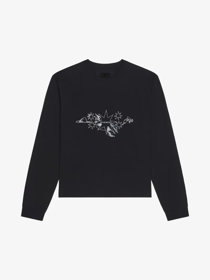 Givenchy Boxy Fit Tshirt In Cotton GIVENCHY Tarot Black Men TShirts