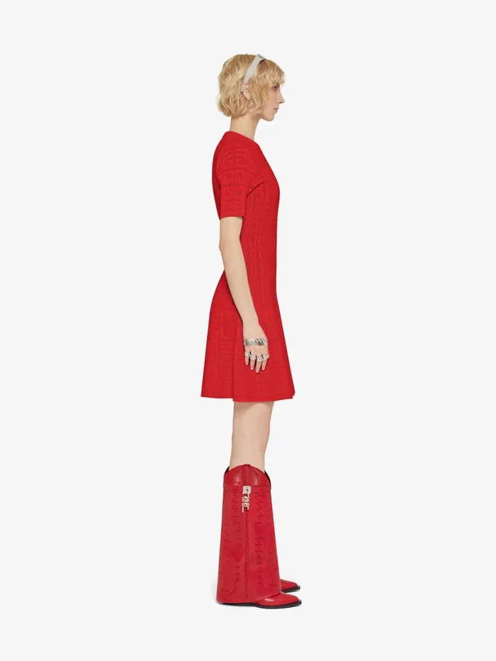 Givenchy Dress In 4G Jacquard Red Women Dresses