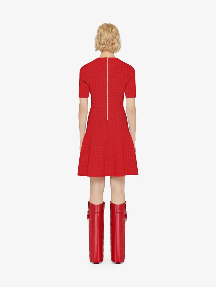 Givenchy Dress In 4G Jacquard Red Women Dresses