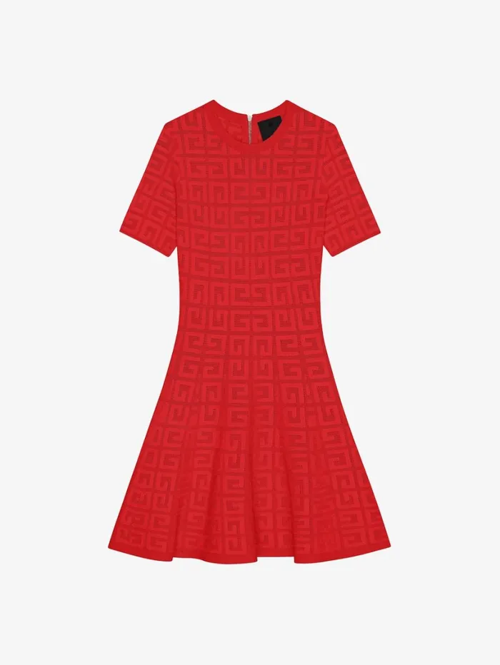 Givenchy Dress In 4G Jacquard Red Women Dresses