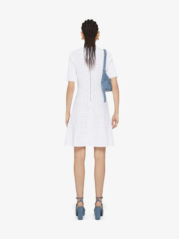 Givenchy Dress In 4G Jacquard White Women Dresses